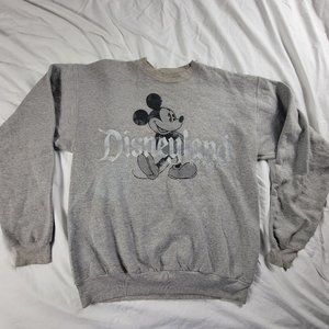 Disney X Hanes Adults Medium Gray Pullover Sweater Long Sleeve Winter Warm